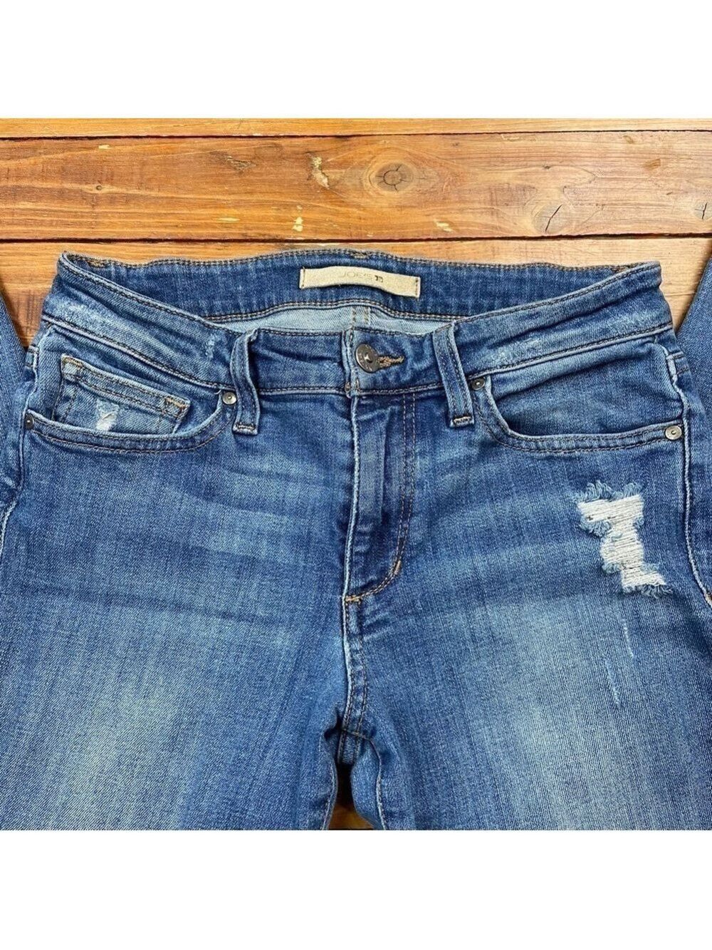 Joe’s jeans blue mid rise waist skinny distressed ripped denim stretchy size 26 - Picture 5 of 16